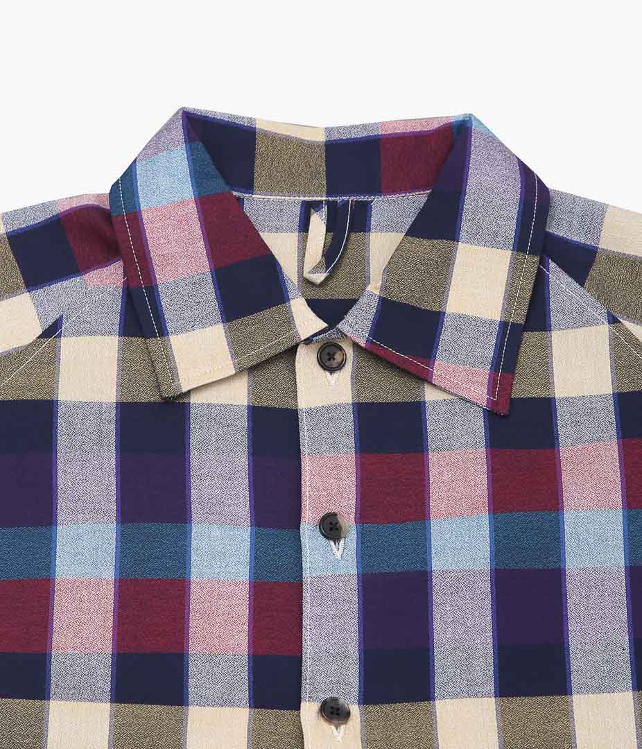 SILLAGE ''BIG POCKET OVERSHIRT'' (DEADSTOCK MULTI COLOR PLAID)