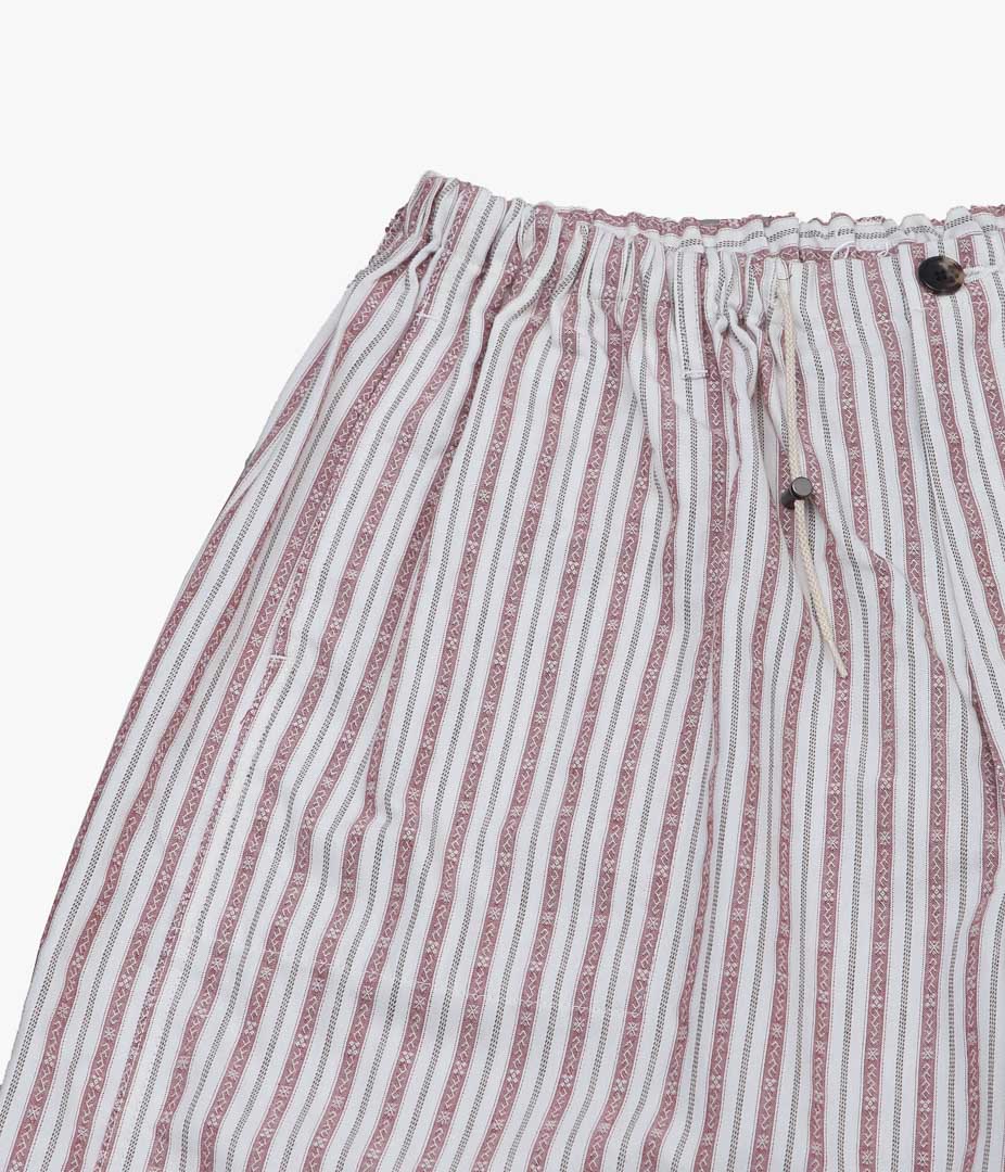 SILLAGE ''CIRCULAR FATIGUE SHORT PANTS'' (DEADSTOCK JACQUARD RED STRIPE)