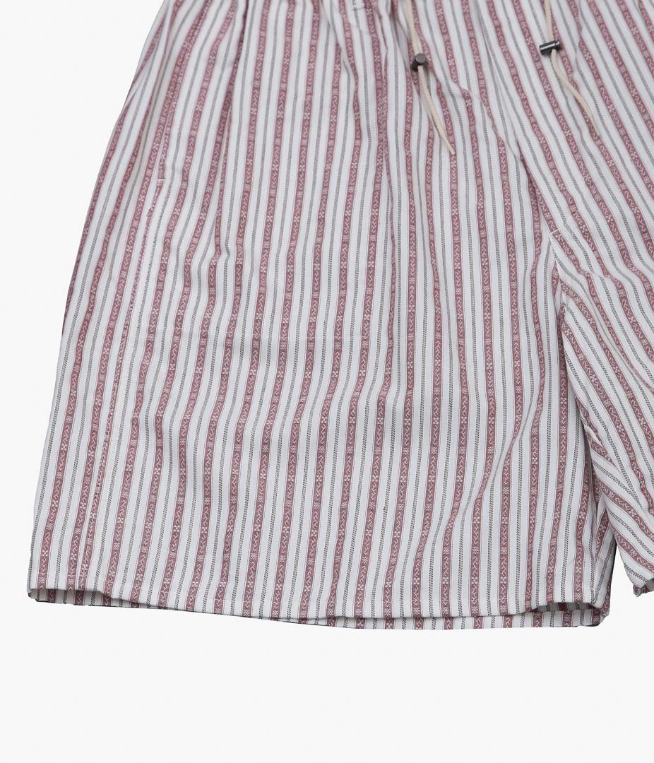 SILLAGE ''CIRCULAR FATIGUE SHORT PANTS'' (DEADSTOCK JACQUARD RED STRIPE)