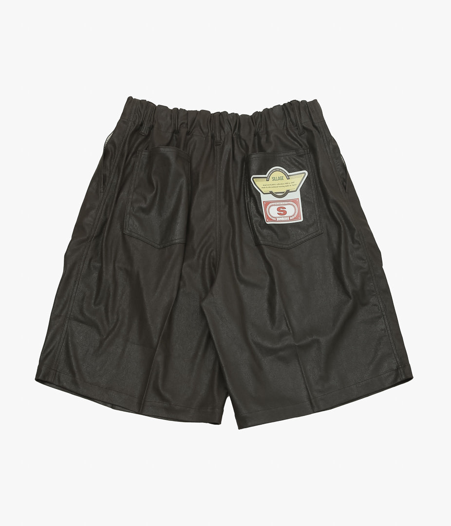 SILLAGE ''CIRCULAR SHORT PANTS'' (DEADSTOCK FAUX LEATHER)