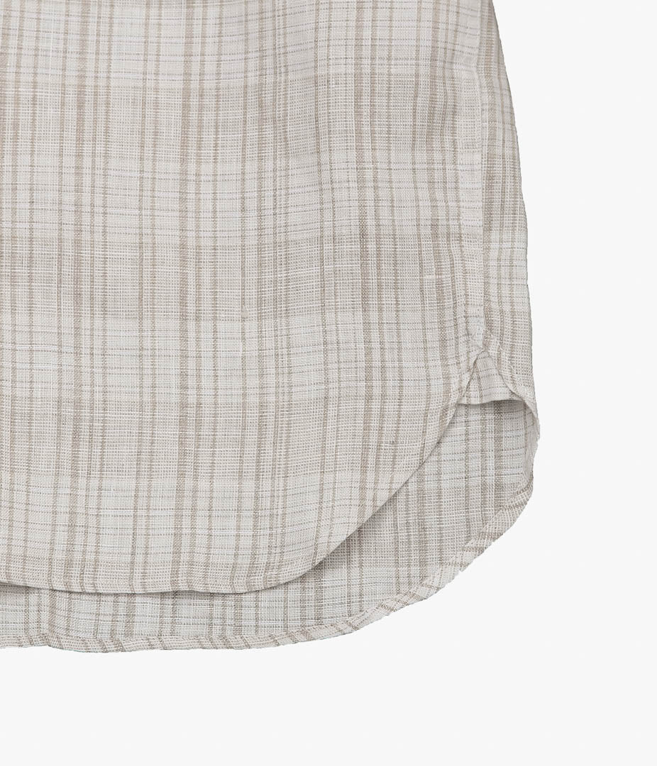 SILLAGE ''RE-ENGINEERED OVERSHIRT SHORT SLEEVE'' (DEADSTOCK LINEN NATURAL CHECK)