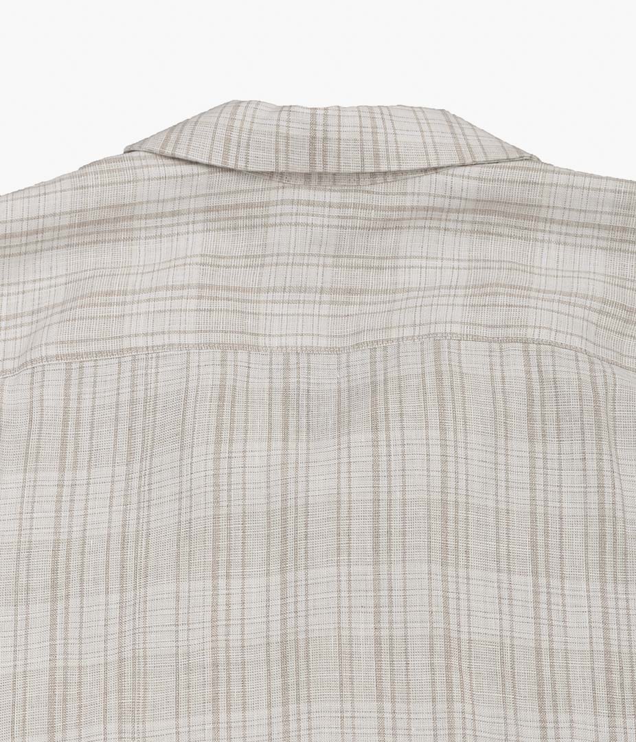SILLAGE ''RE-ENGINEERED OVERSHIRT SHORT SLEEVE'' (DEADSTOCK LINEN NATURAL CHECK)