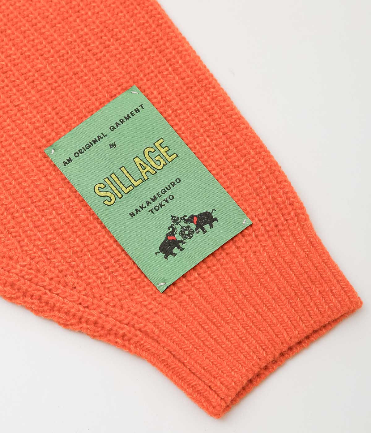 SILLAGE ''SUPER FINE WOOL RIBBED CREW'' (ORANGE)