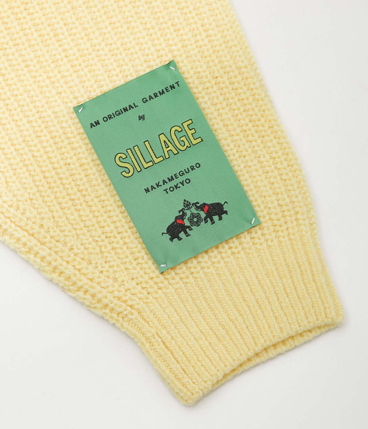 SILLAGE ''SUPER FINE WOOL RIBBED CREW'' (YELLOW)