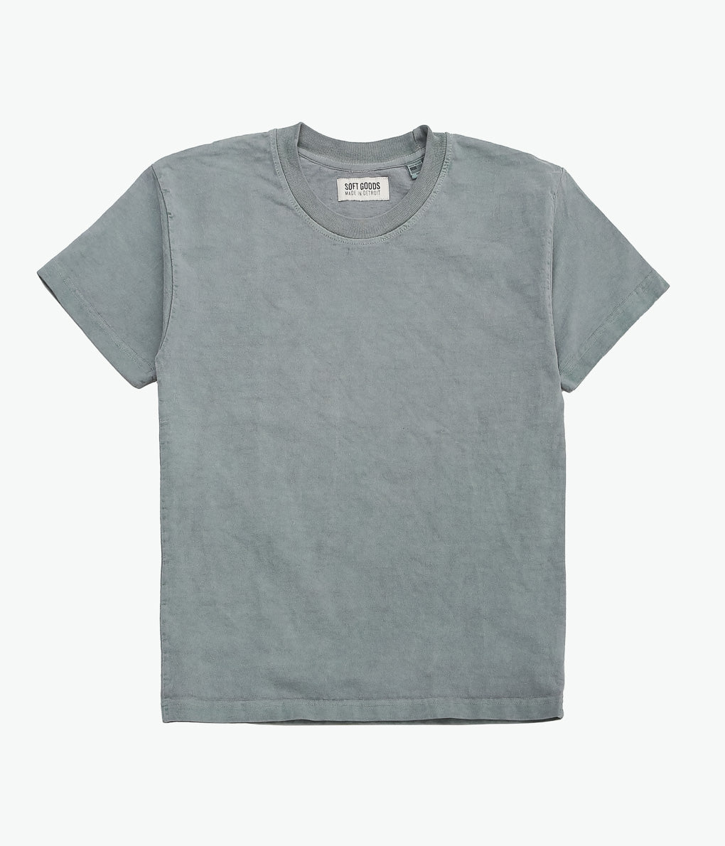 SOFT GOODS ''HEAVY WEIGHT CREW NECK TEE LONG TAIL'' (SAGE GREEN)