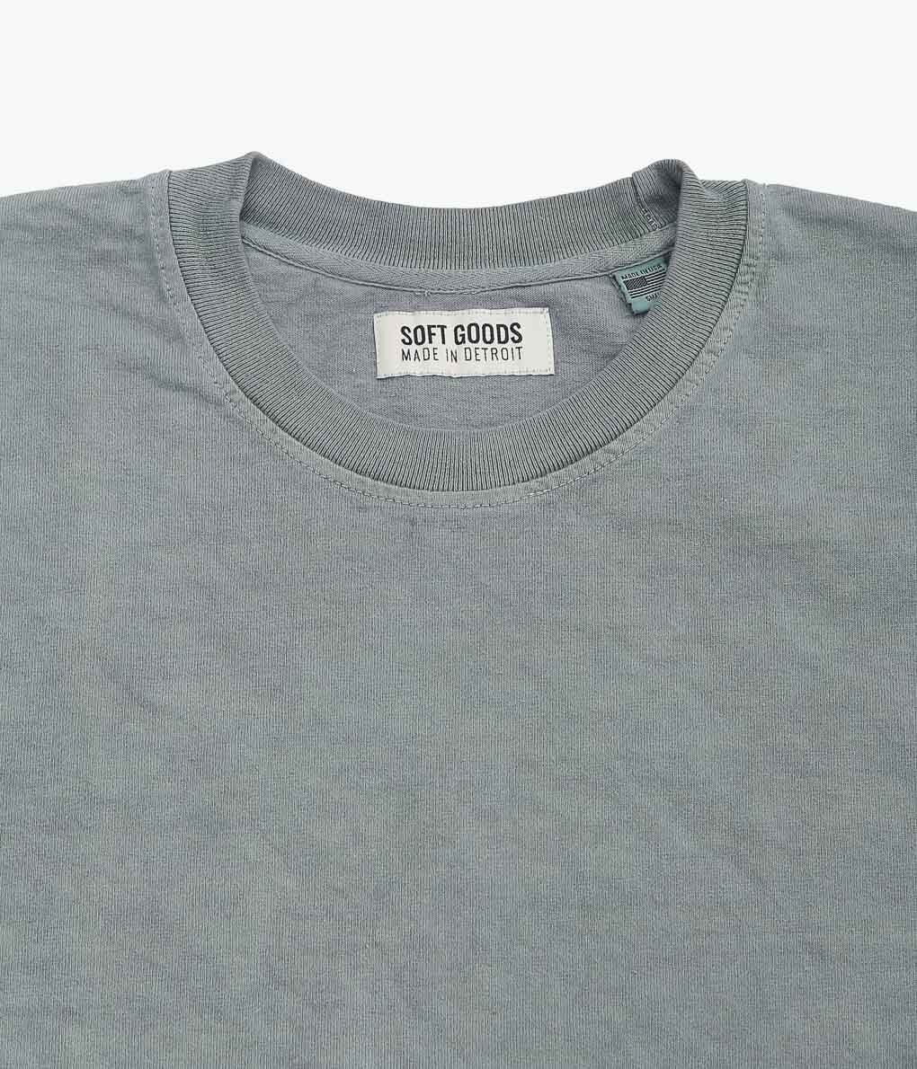 SOFT GOODS ''HEAVY WEIGHT CREW NECK TEE LONG TAIL'' (SAGE GREEN)