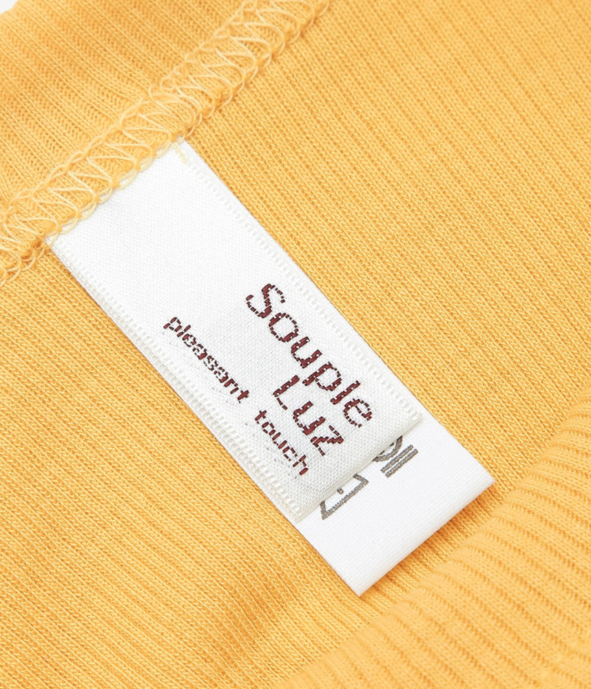 SOUPLE LUZ ''CREW NECK LONG SLEEVE T(COTTON SILK RIB)''' (MUSTARD YELLOW)
