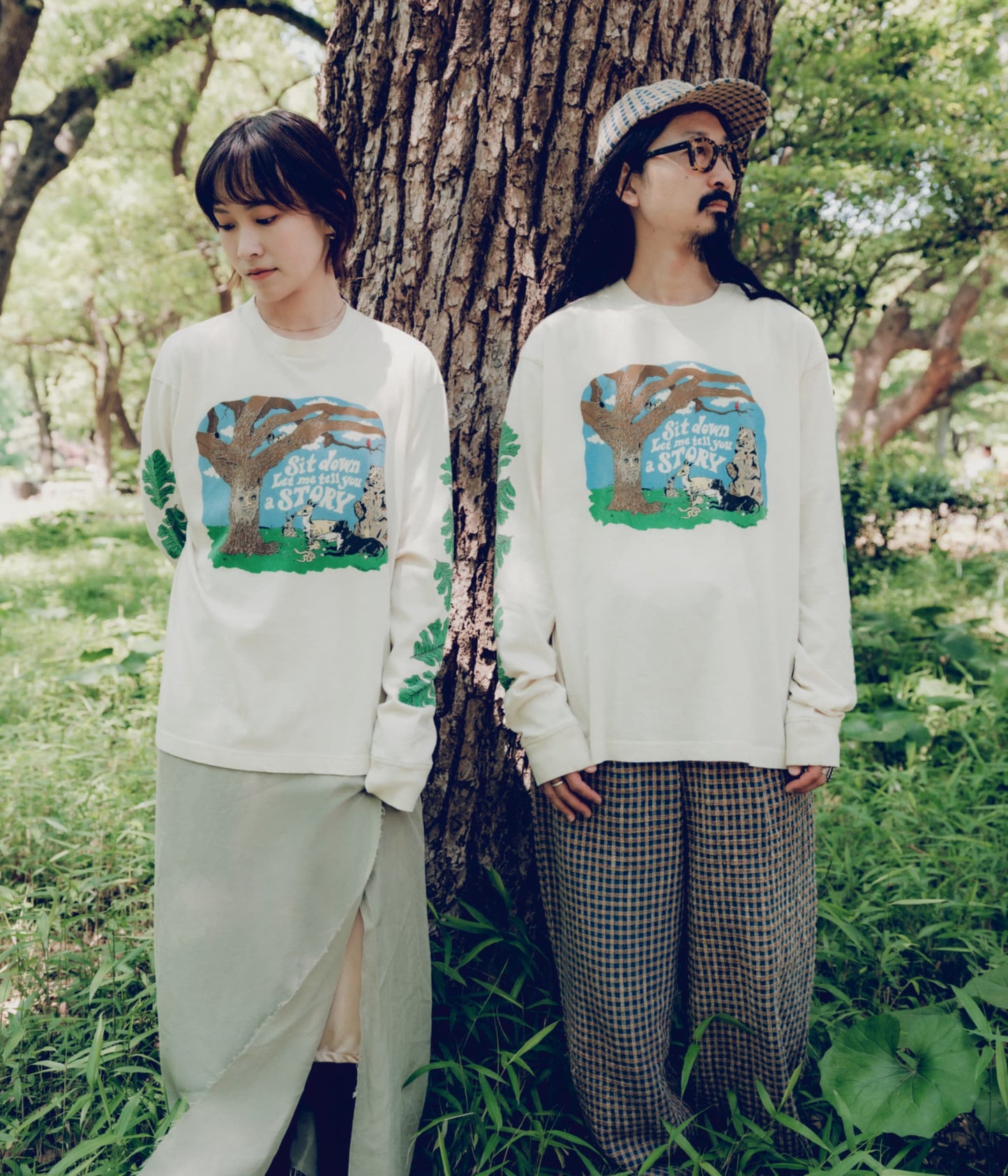 STORY MFG ``GRATEFUL TEE LS'' (ECRU TREE TALES)