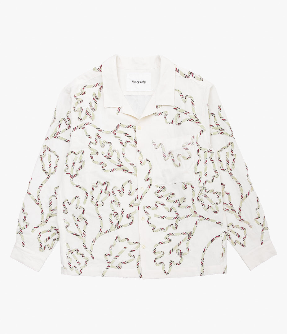 STORY MFG ''GREETINGS SHIRT LS'' (SAGE LEAF RIBBON)
