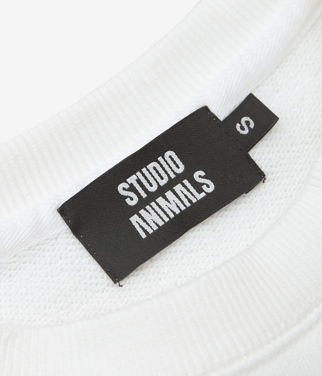 STUDIO ANIMALS ''"RUNNING HORSE" EMBROIDERED SWEATSHIRT'' (WHITE)