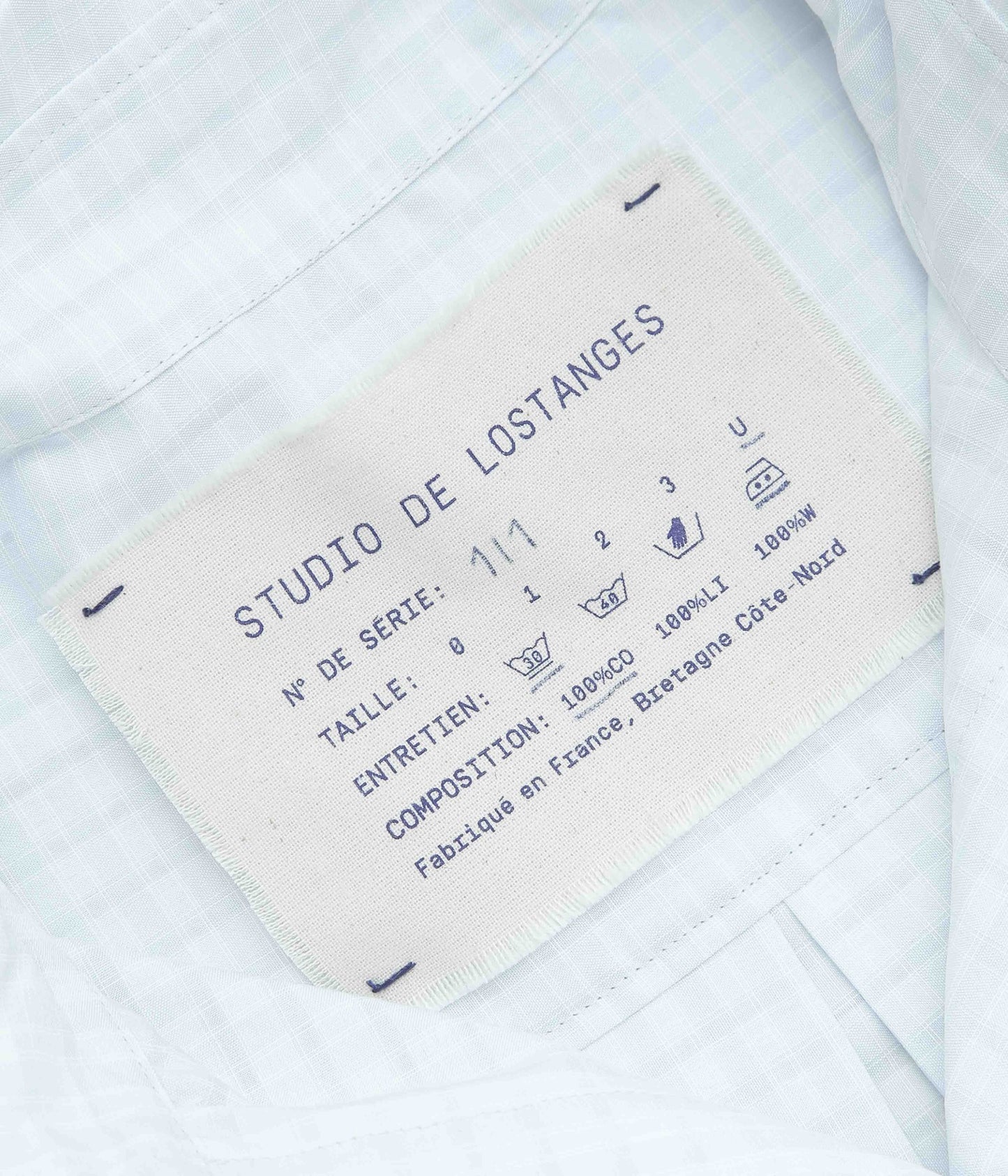 STUDIO DE LOSTANGES ''LARGE COLLAR SHIRTS'' (LT BLUE CHECK)