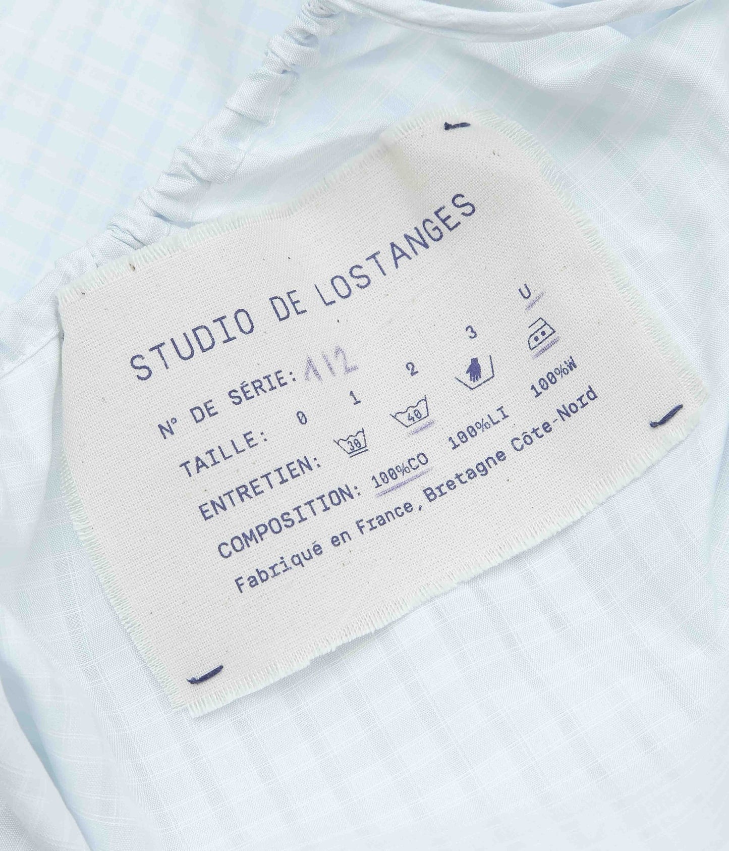STUDIO DE LOSTANGES ''STRAPPY TOP'' (LT BLUE CHECK)