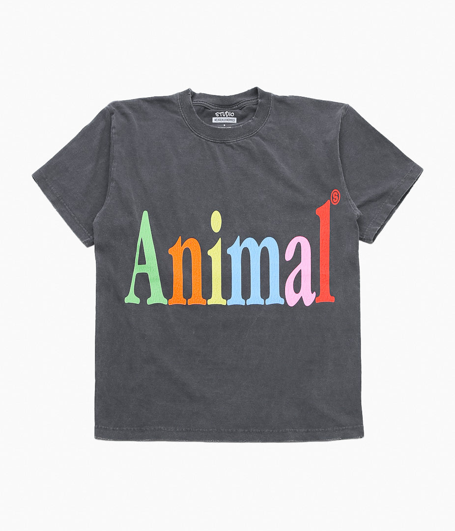 STUDIO WEAREALLANIMALS ''"ANIMALS LETTER" S/S T-SHIRT'' (BLACK)