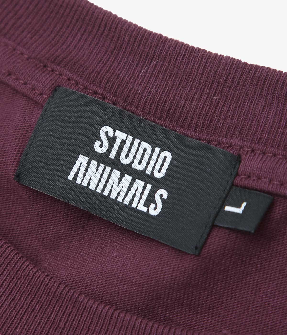 STUDIO ANIMALS ''“SCRIPT LOGO” T-SHIRT'' (BURGUNDY)