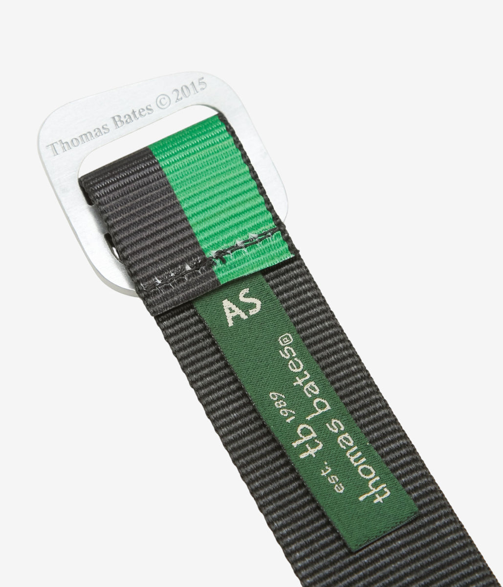 THOMAS BATES ''DAKOTA NYLON BLEND WEBBING BELT'' (BLACK/GREEN)