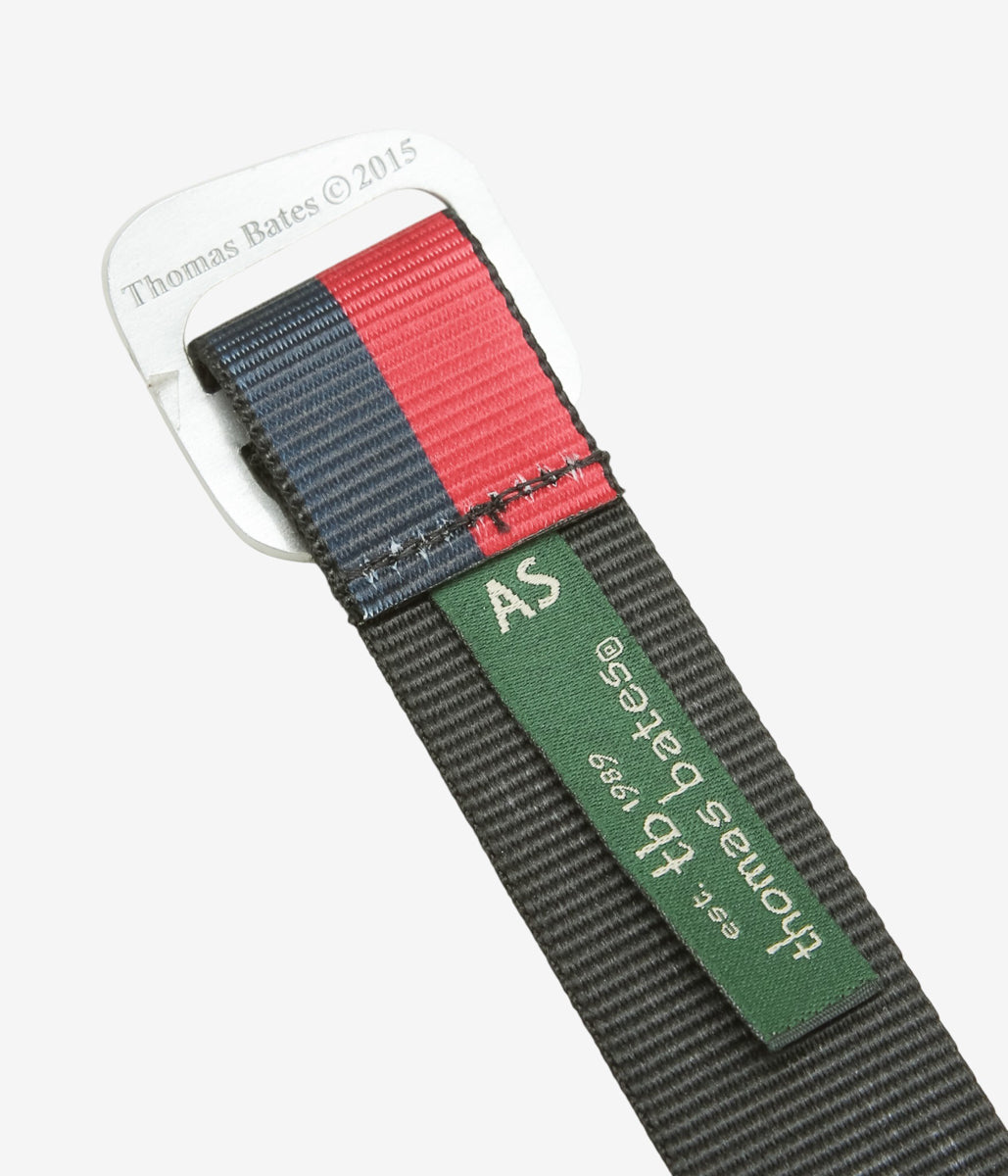 THOMAS BATES ''DAKOTA NYLON BLEND WEBBING BELT'' (NAVY/RED)