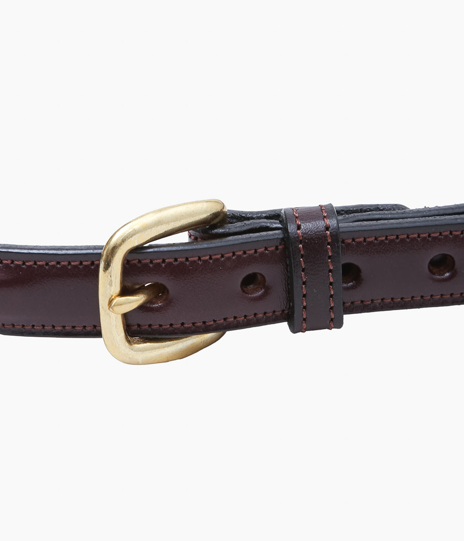 TORY LEATHER ''2122 3/4 RAISED BELT'' (HAVANA/BRASS)