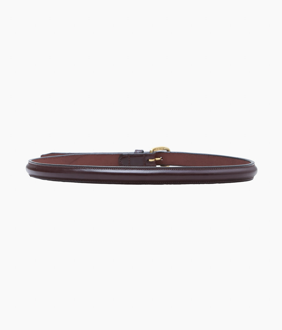 TORY LEATHER ''2122 3/4 RAISED BELT'' (HAVANA/BRASS)