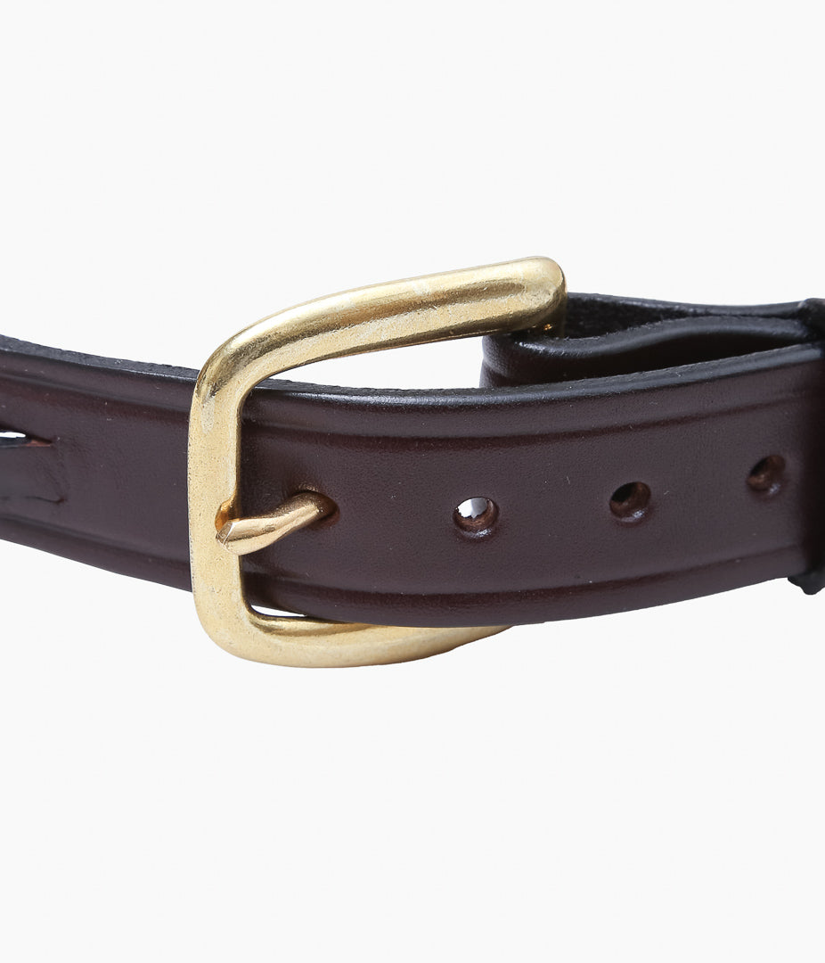 TORY LEATHER ''2160 1-1/4 BRAIDED BELT'' (HAVANA/BRASS)