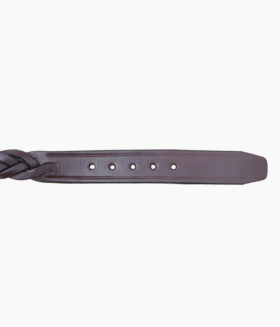 TORY LEATHER ''2160 1-1/4 BRAIDED BELT'' (HAVANA/BRASS)