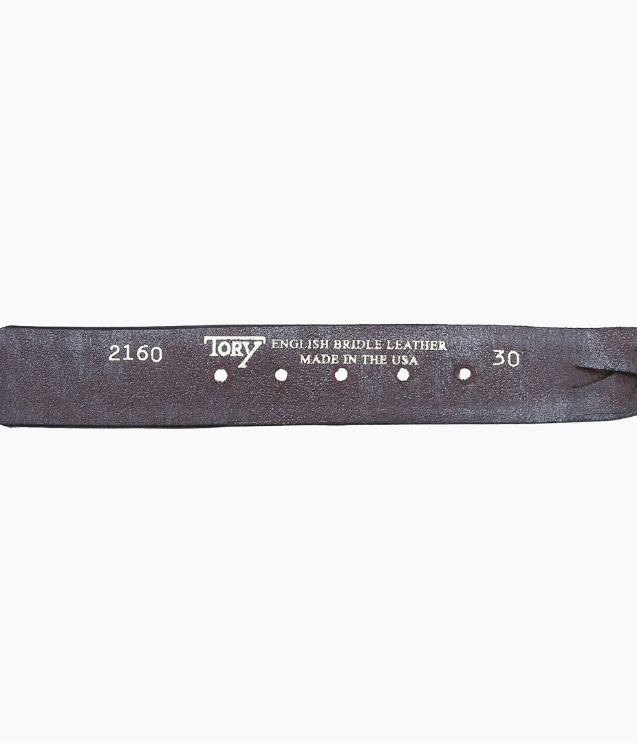 TORY LEATHER ''2160 1-1/4 BRAIDED BELT'' (HAVANA/BRASS)