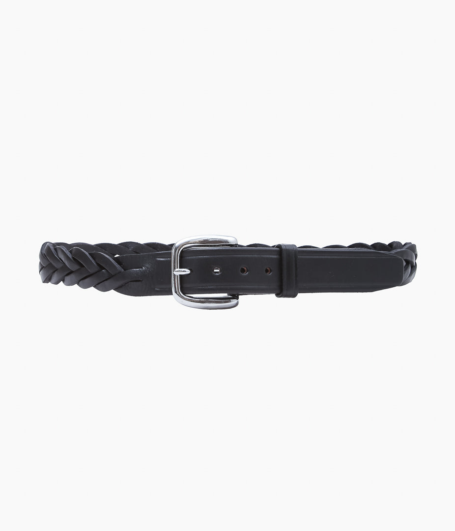 TORY LEATHER ''2161 1-1/4 BRAIDED BELT'' (BLACK/NICKEL)