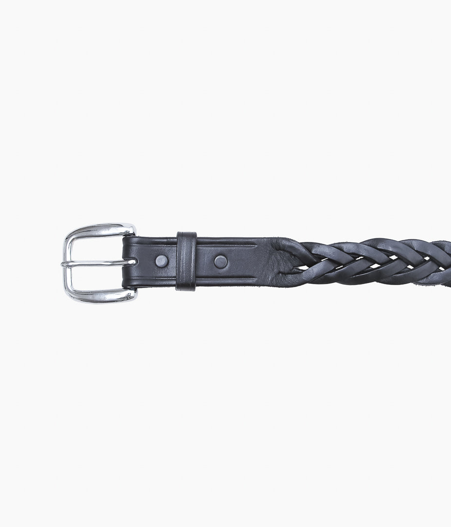 TORY LEATHER ''2161 1-1/4 BRAIDED BELT'' (BLACK/NICKEL)