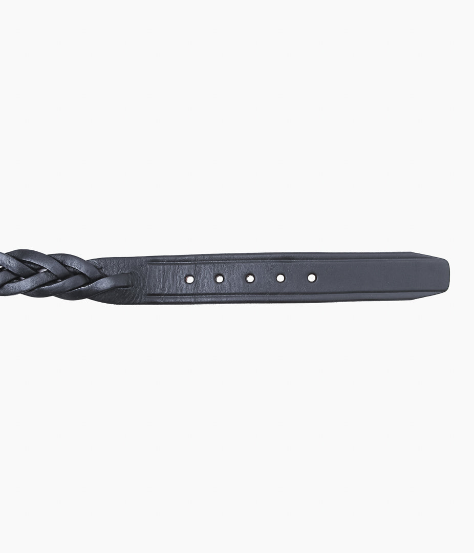 TORY LEATHER ''2161 1-1/4 BRAIDED BELT'' (BLACK/NICKEL)