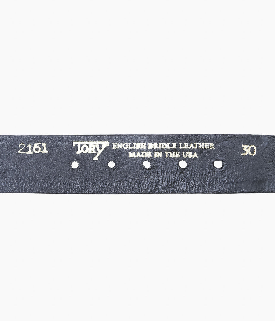 TORY LEATHER ''2161 1-1/4 BRAIDED BELT'' (BLACK/NICKEL)
