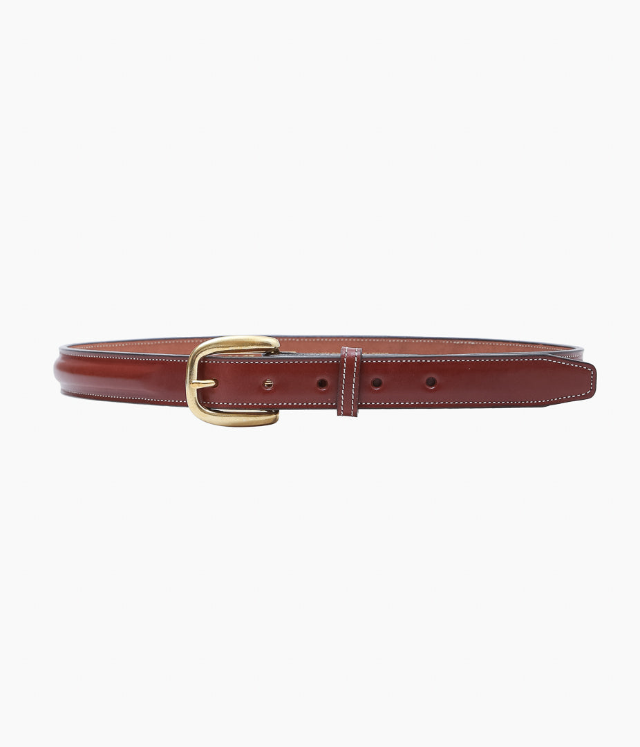 TORY LEATHER ''2163 CLASSIC BRIDLE LEATHER RAISED BELT'' (OAKBARK/BRASS)