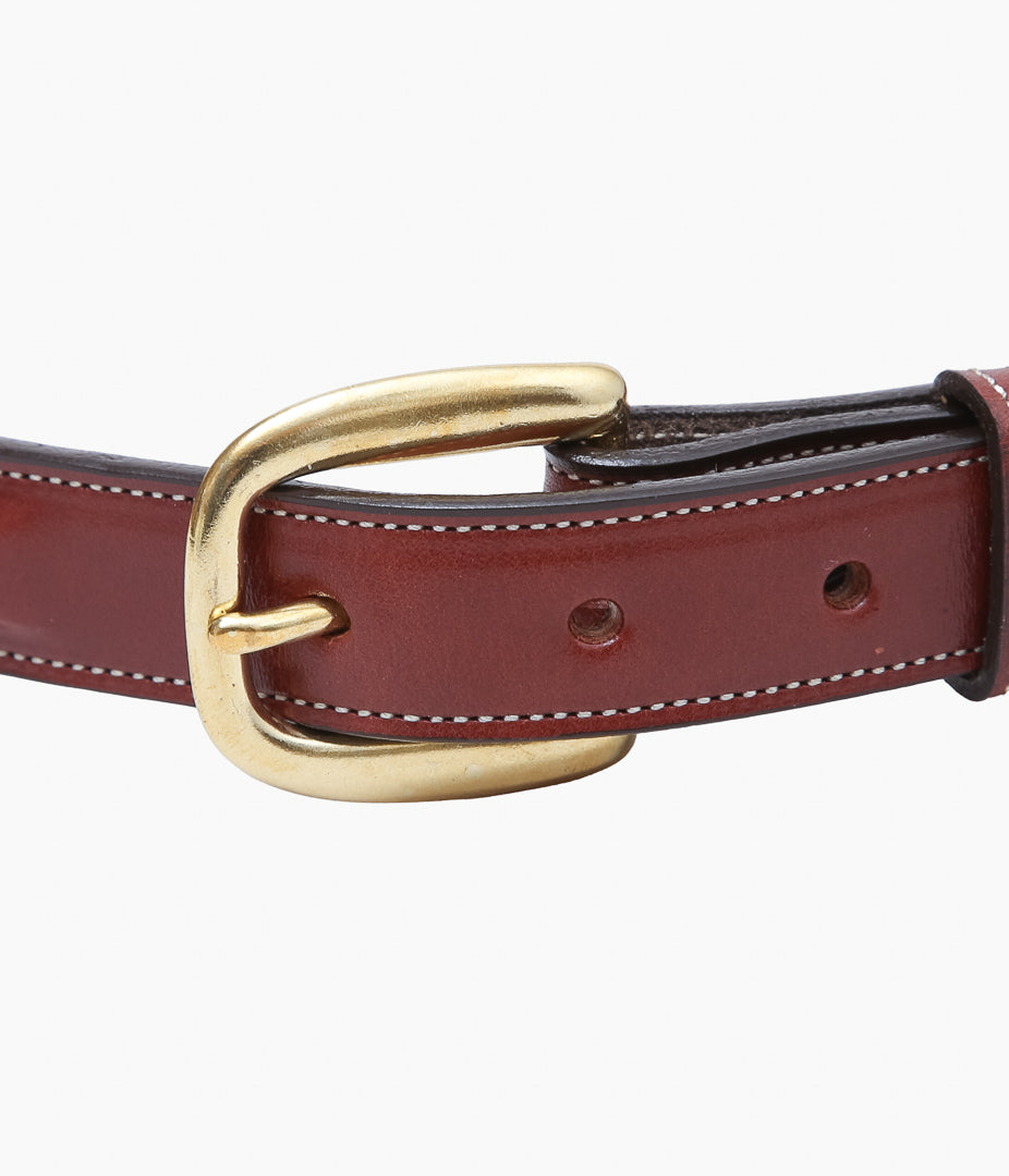 TORY LEATHER ''2163 CLASSIC BRIDLE LEATHER RAISED BELT'' (OAKBARK/BRASS)