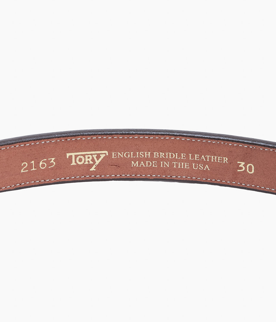 TORY LEATHER ''2163 CLASSIC BRIDLE LEATHER RAISED BELT'' (OAKBARK/BRASS)