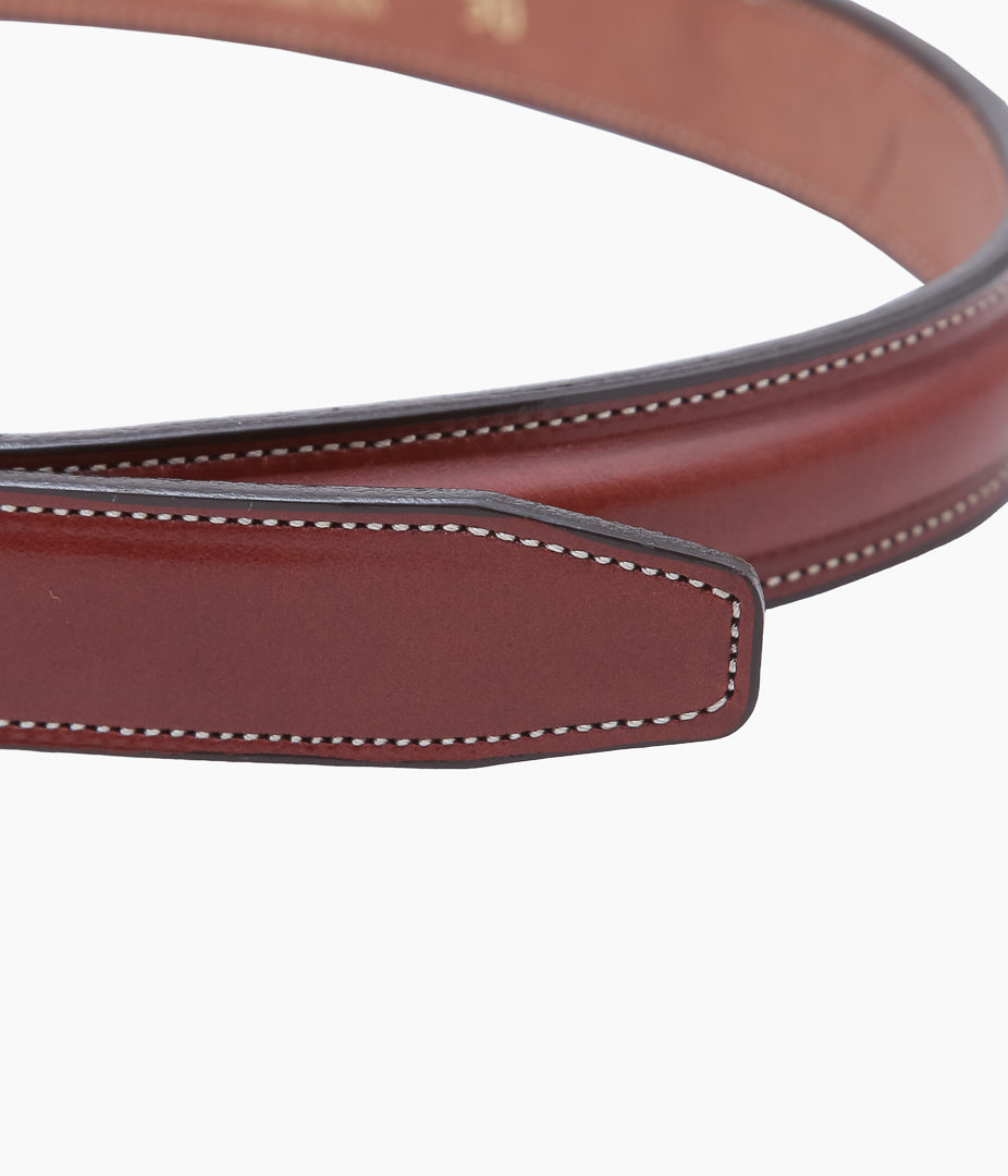 TORY LEATHER ''2163 CLASSIC BRIDLE LEATHER RAISED BELT'' (OAKBARK/BRASS)