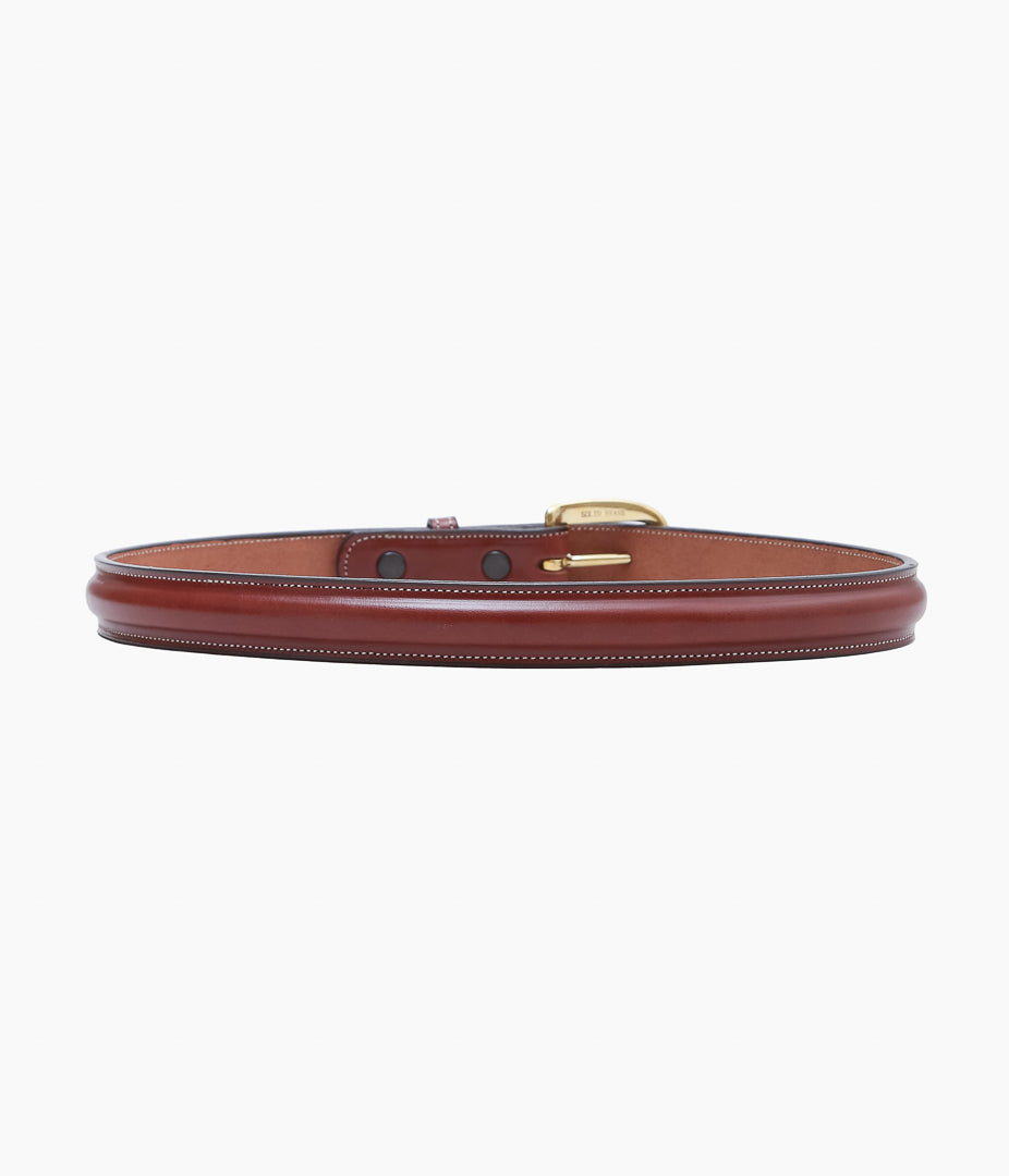 TORY LEATHER ''2163 CLASSIC BRIDLE LEATHER RAISED BELT'' (OAKBARK/BRASS)