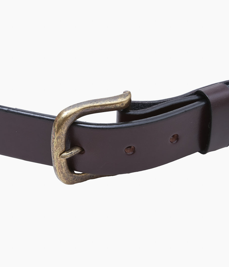 TORY LEATHER ''2165 CLASSIC BRIDLE LEATHER RAISED BELT'' (HAVANA/BRASS)