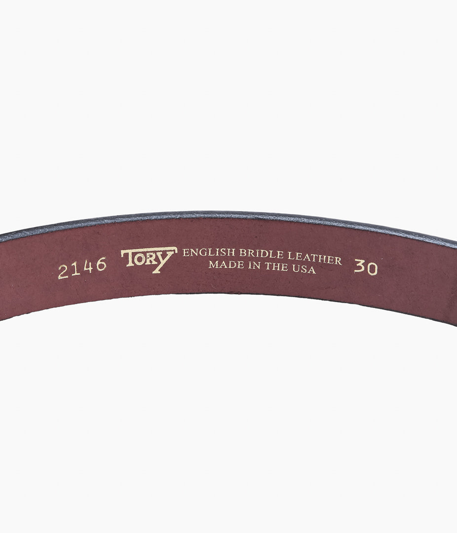 TORY LEATHER ''2165 CLASSIC BRIDLE LEATHER RAISED BELT'' (HAVANA/BRASS)