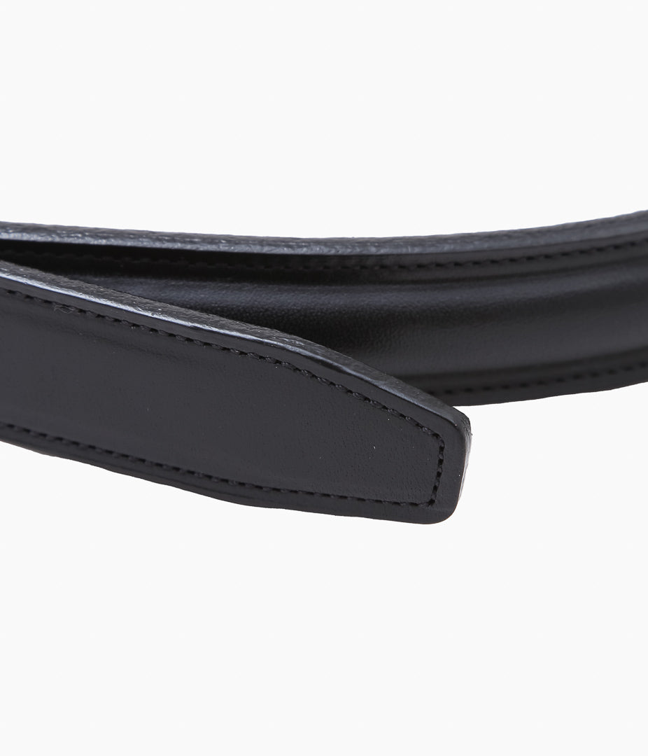 TORY LEATHER ''2167 CLASSIC BRIDLE LEATHER RAISED BELT'' (BLACK/BRASS)