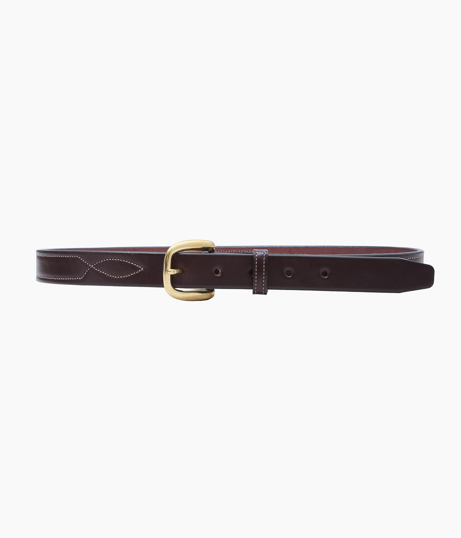 TORY LEATHER ''2332 REPEATED STITCH BELT'' (HAVANA/BRASS)