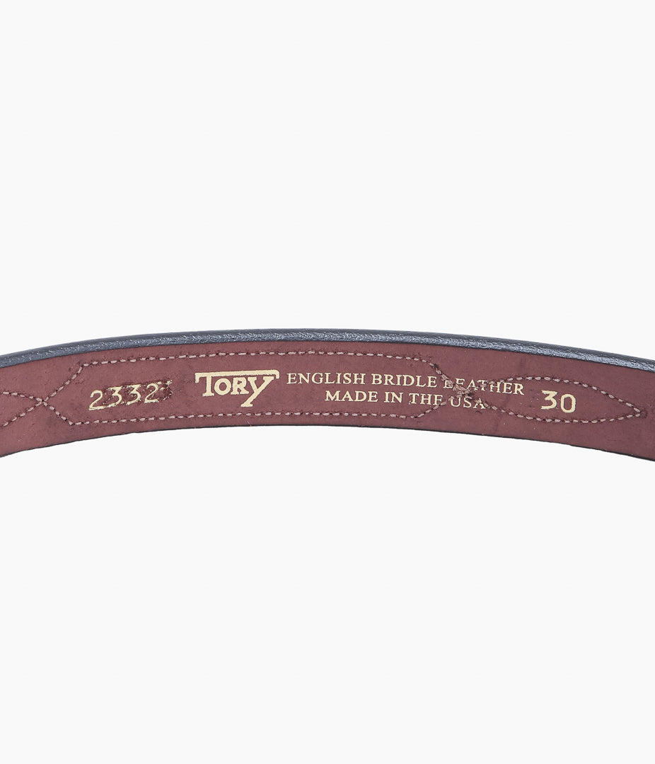 TORY LEATHER ''2332 REPEATED STITCH BELT'' (HAVANA/BRASS)