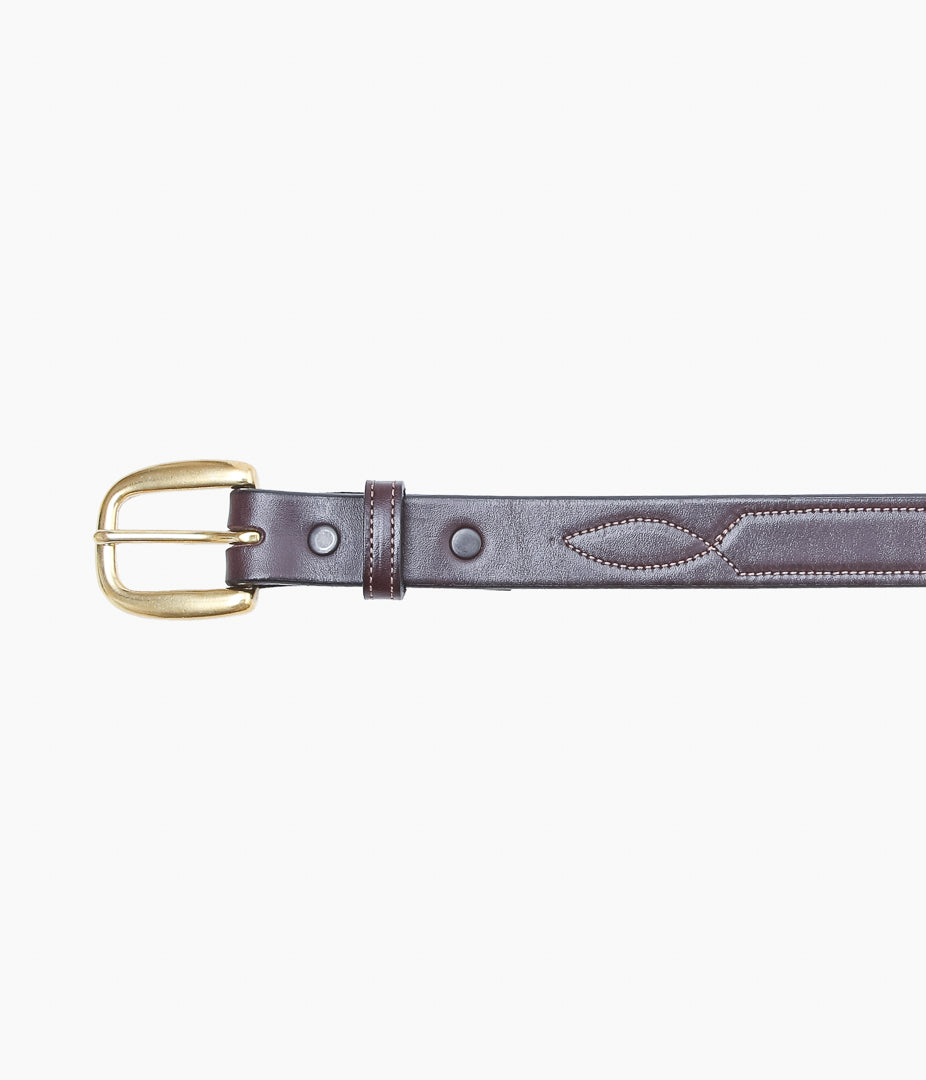 TORY LEATHER ''2332 REPEATED STITCH BELT'' (HAVANA/BRASS)