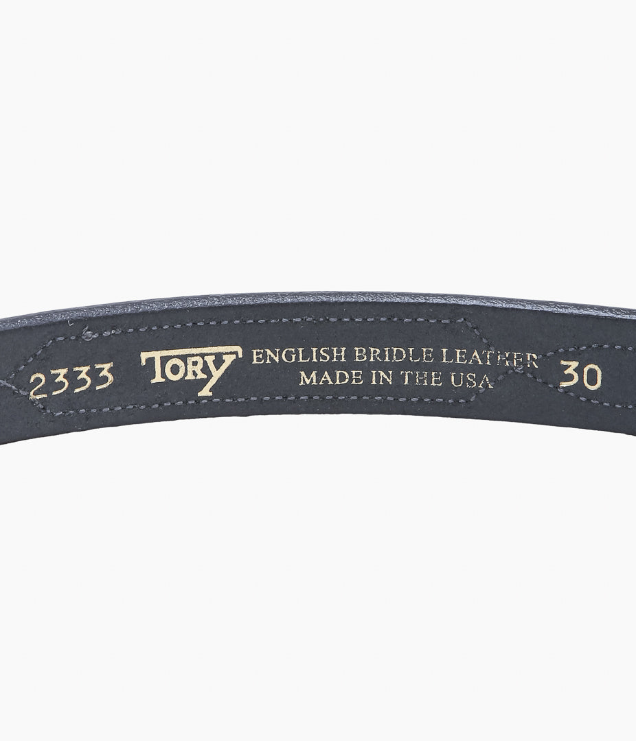 TORY LEATHER ''2333 REPEATED STITCH BELT'' (BLACK/NICKEL)