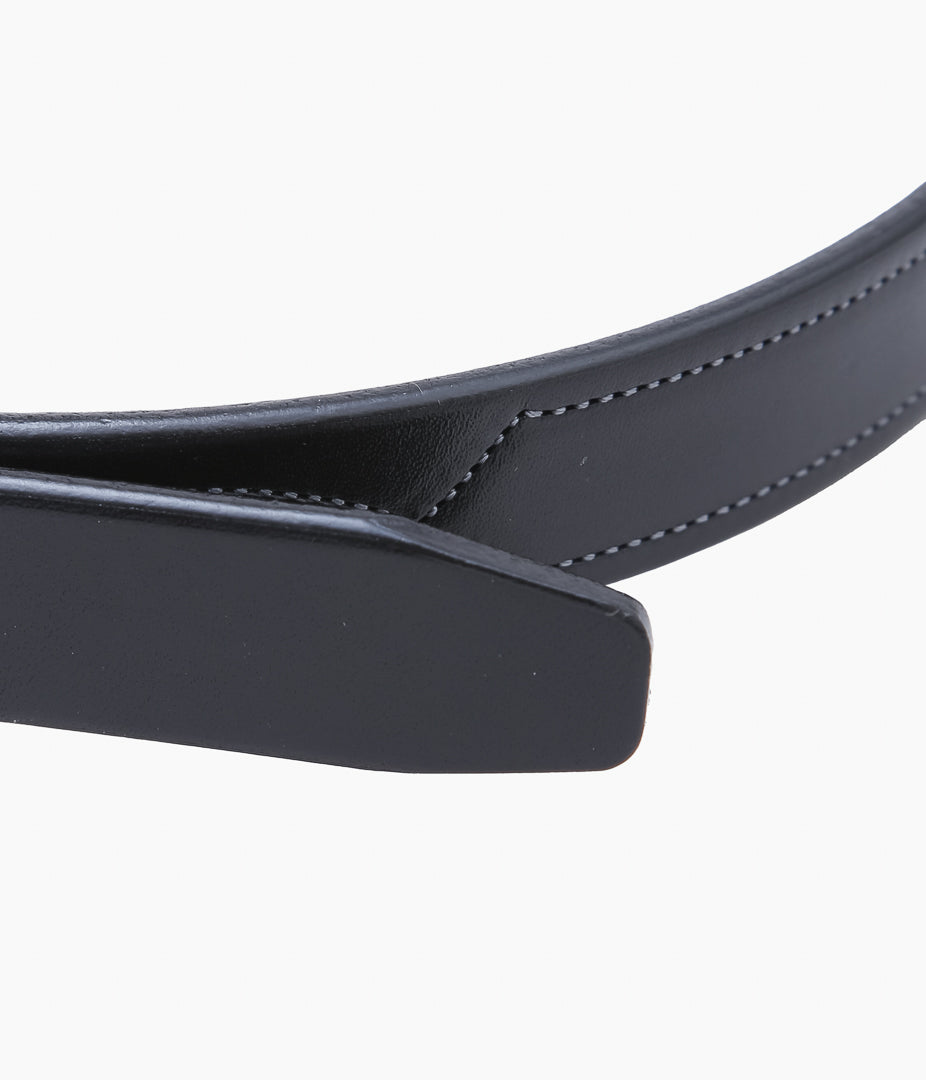TORY LEATHER ''2333 REPEATED STITCH BELT'' (BLACK/NICKEL)