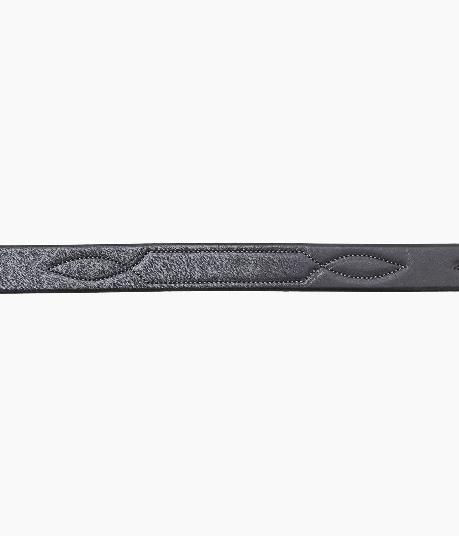 TORY LEATHER ''2333 REPEATED STITCH BELT'' (BLACK/NICKEL)