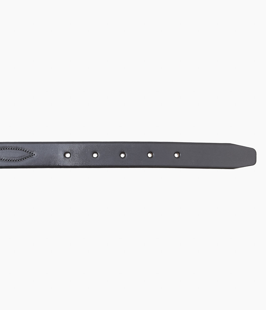 TORY LEATHER ''2333 REPEATED STITCH BELT'' (BLACK/NICKEL)