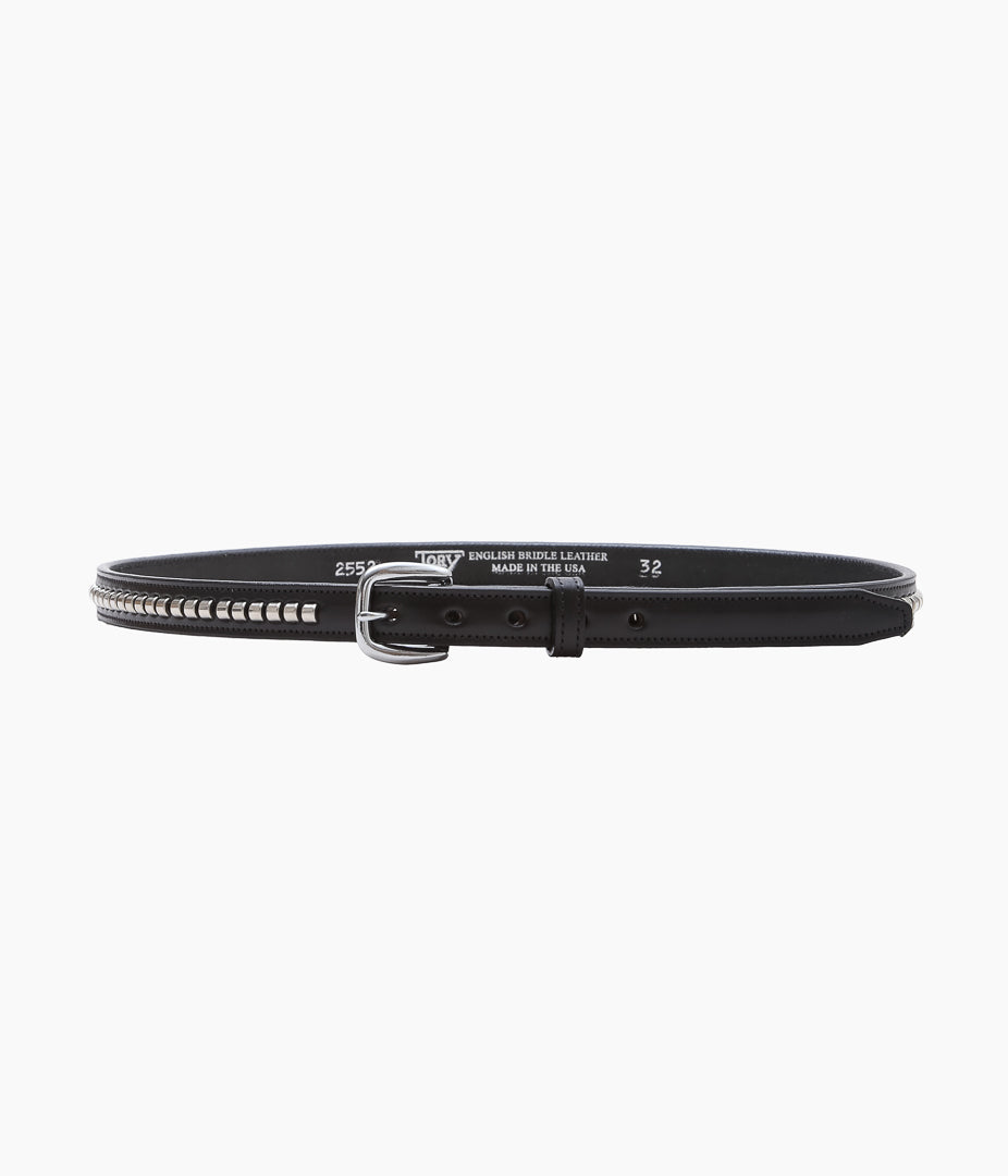 TORY LEATHER ''2552 3/4 INCH CLINCHER BELT ''(BLACK / NICKEL)