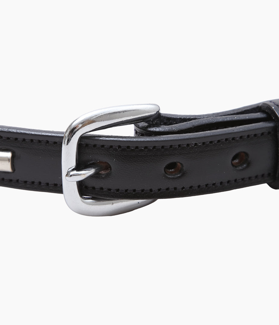 TORY LEATHER ''2552 3/4 INCH CLINCHER BELT ''(BLACK / NICKEL)