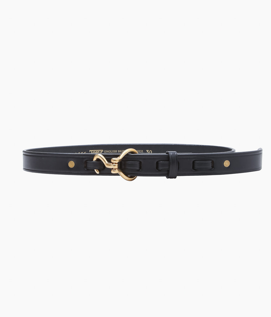 TORY LEATHER ''2666 MINI HOOF PICK BELT ''(BLACK / BRASS)