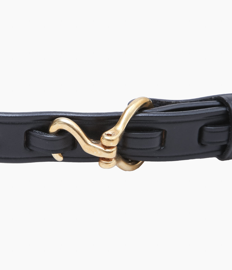 TORY LEATHER ''2666 MINI HOOF PICK BELT ''(BLACK / BRASS)