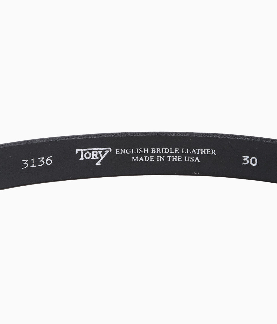 TORY LEATHER ''3136 ANTIQUE SILVER BUCKLE SET BELT'' (BLACK)