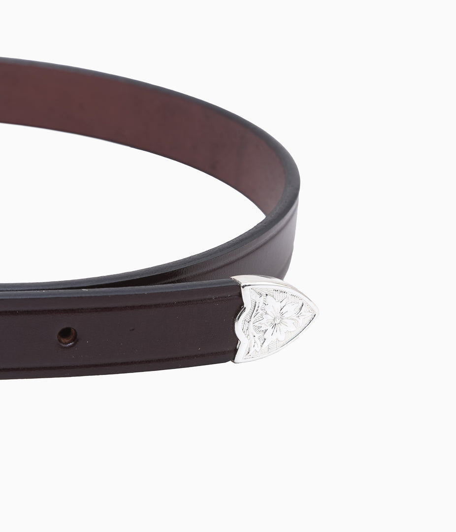 TORY LEATHER ''3137 ANTIQUE SILVER BUCKLE SET BELT'' (HAVANA)